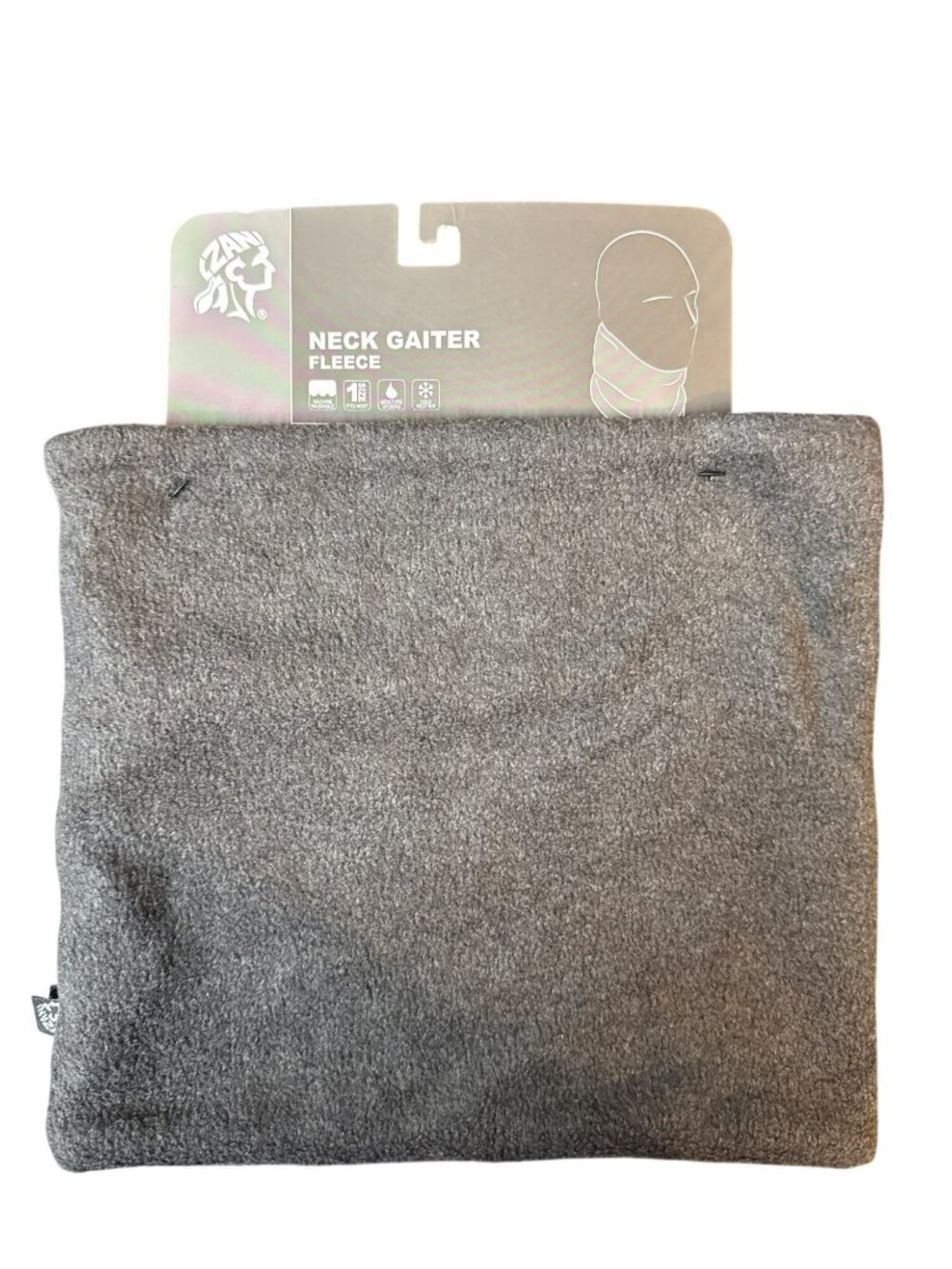 Zanheadgear Fleece Neck Gaiter Gray & Neon Green Reversible Warm & Comfortable